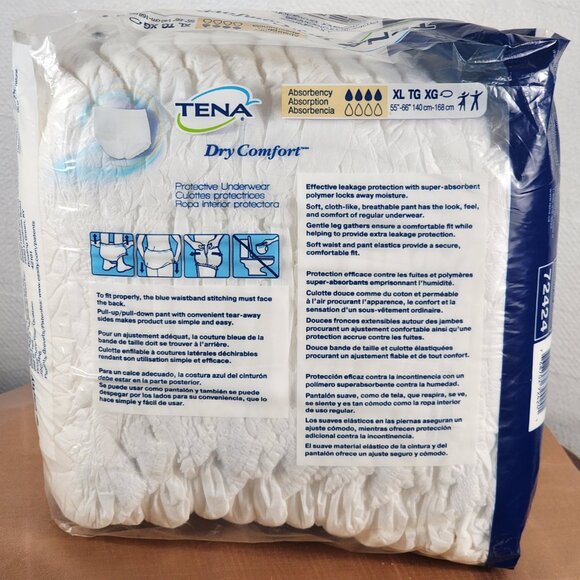 Tena Dry Comfort Absorbent 14pk Adult Protective Underwear Size XL 55"-66" - Picture 12 of 16